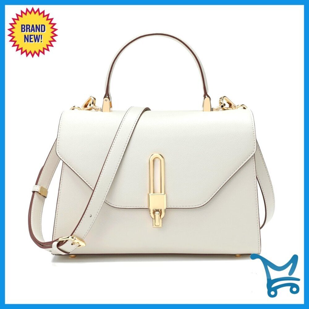 Leather Top Handle Satchel Tote Bag with Zipper Pockets